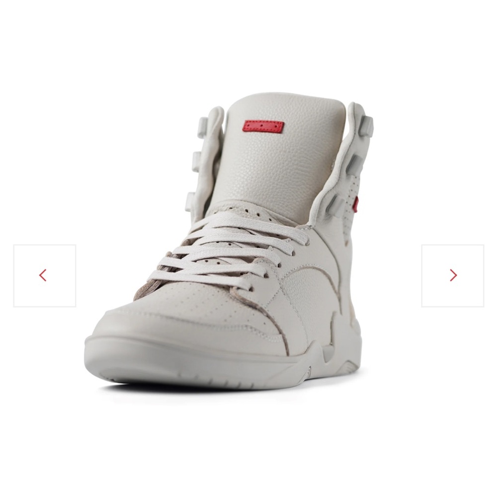hi-top sneaker offers on-court swagger with hi-fashion appeal.